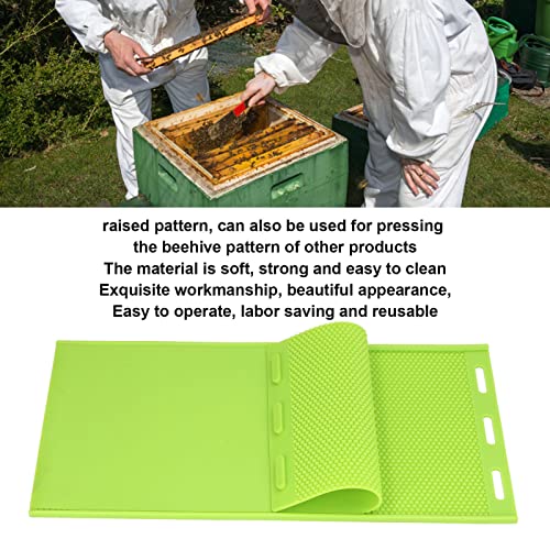 Luqeeg 2Pcs Beeswax Press Sheet, Silicone Beehive Basis Press Sheet - Honeycomb Sheets Making - Beehive Wax Press - Beekeeping Supplies, Green