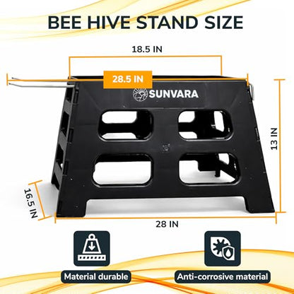 SunVara Bee Hive Stand 10 Frame for Beekeeper Hive Stands Beehive Stand Bee Keeper Hive Stand Beekeeping Frame Rest Ideal for Beehive Support Hive Stands for 10 Frame Hives - size: Pack of 4
