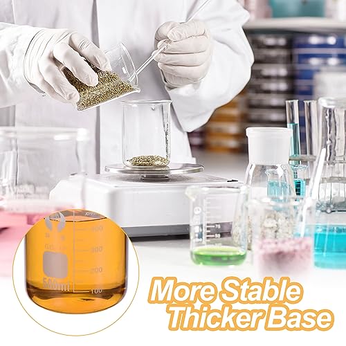 PATIKIL 500ml Low Form Glass Beaker, 6 Pack 3.3 Borosilicate Glass Graduated Printed Scale Measuring Cups with Spout for Kitchen Lab Liquids - size: 500ml