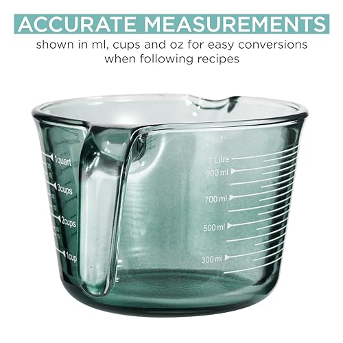 COOK WITH COLOR Glass Measuring Cups - Ideal for Cooking and Baking, Green - color: Green