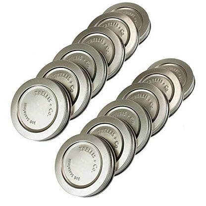 316 Stainless Steel Wide Mouth Mason Jar Lids - 12 Pack | For Storage, Dry Goods, Pickling, Gifts - Durable & Rustproof - Mason Jar Tops - size: 12 Pack