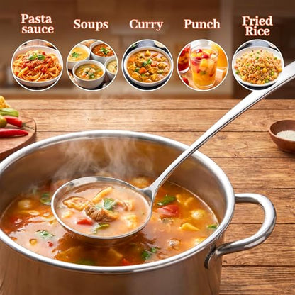 6 Pack Small Stainless Steel Ladle, Gravy Ladle Spoon, Stainless Steel Ladles for Soup, 7.9 Inch Premium Steel Sauce Ladles for Gravy, Soup, Sauce, Silver