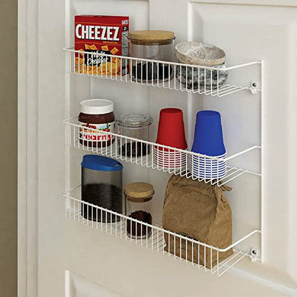 ClosetMaid 3-Tier Hanging Wall Mounted Metal Rack for Spices, Shelf Storage, Pantry Organization, Laundry, Kitchen, Bathroom, White, 8022 - size: 18-Inch Wide, style: 3-Tier