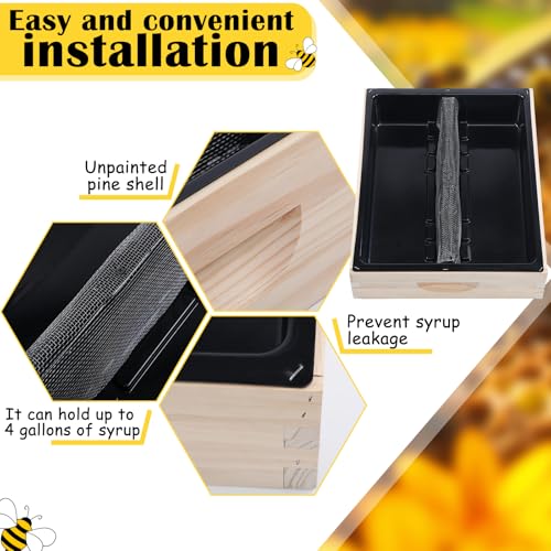 Maxdot 2 Pack 10 Frame Bee Top Hive Feeders for Beehives 4 Gallon for Feeding Water or Sugar Leakproof Refillable Beekeeping Top Feeder with Galvanized Safety Screen for Outside Beekeeping Supplies