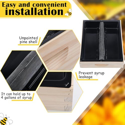 Maxdot 2 Pack 10 Frame Bee Top Hive Feeders for Beehives 4 Gallon for Feeding Water or Sugar Leakproof Refillable Beekeeping Top Feeder with Galvanized Safety Screen for Outside Beekeeping Supplies