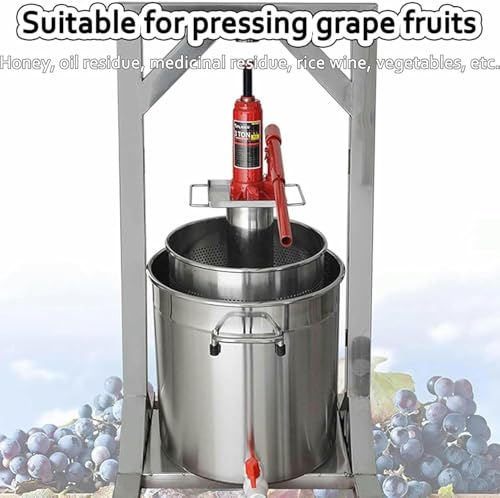 Fruit Wine Press, Fruit Juice Squeezer, 12/22/36l Manual Juice Maker, Fruit Press, Grape Crusher for Wine Making, for Honey Chilli Oil Family Restaurants~/ - size: 12L