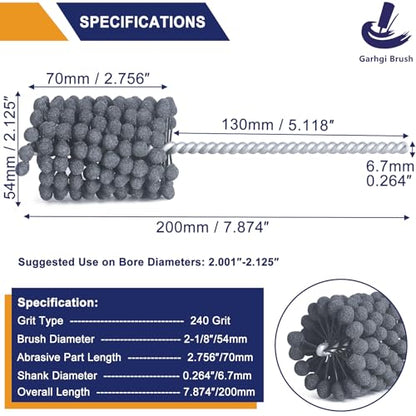 Garhgi 2-1/8 Inch (54mm) Cylinder Hone with 240 Grit Silicon Carbide Ball | Industrial Hydraulics Automotive Motorcycle Engine Brake Rotors Piston Rings Cam Bearings, Crosshatching Deglazing Deburring - size: 2.125"(54mm), style: 240 Grit