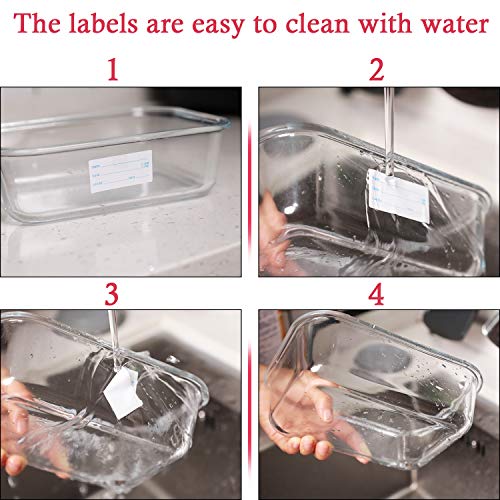 Outus 1000 Pcs Dissolvable Food Labels for Container Removable Canning Labels Food Storage Stickers for Home Restaurant Canning Container Rotation, Red and Blue, 500 Labels Per Roll