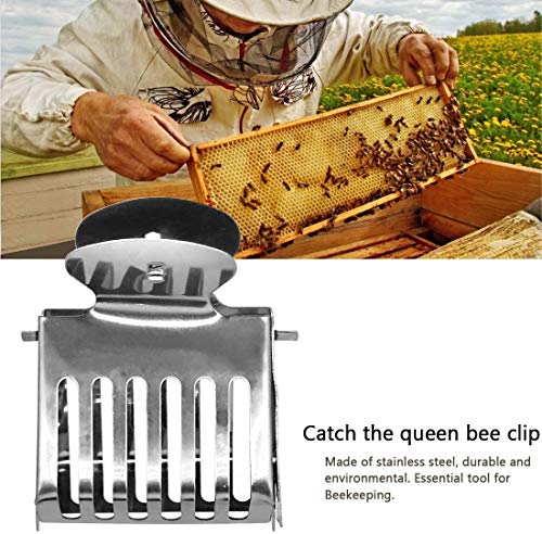 Together-life 10-Pack Stainless Steel Queen Bee Clips Cage Catcher for Beekeeping, Safe Queen Bee Handling Tool, Professional Beekeeper Equipment Supplies