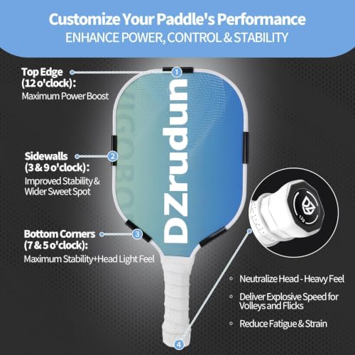 DZrudun Pickleball Paddle Weights,5x3g Snap Weights+End Cap Coins 6/9/12g | Lead-free clip-on pickleball weights for 16mm paddles, 27mm pickleball paddle cap weights for balance control stability