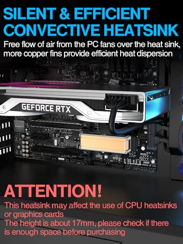 JEYI Q150 M.2 HeatSink, Cooper Fins with Aluminum Frame Passive Heat Sinks - Finscold Q150-1.7mm / 0.68"