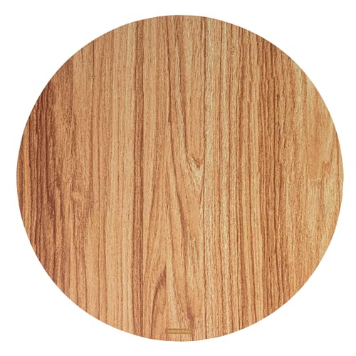 Cater Tek 13.8 Inch Charcuterie Boards, 10 Faux Wood Cheese Boards - Round, Stackable, Paper Cardboard Charcuterie Boards, Disposable, For Serving At Catered Events - Restaurantware - color: Natural, size: 13 3/4"