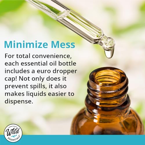 mEssentials 24 Pack of 10ml Amber Glass Bottles with Euro Dropper Caps - Great for Essential Oils, Perfumes and DIY Aromatherapy - Easy to Fill, Clean and Reuse - Protective and Durable - size: 10ml pack of 24