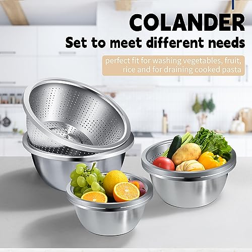 Gulex Colander Stainless Steel 4-quart with Bowls,Strainer for Kitchen(2PC) - color: Black, size: 4QT