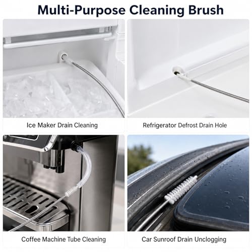 2Pack 118 Inch Flexible Drain Brush, Sunroof Drain Cleaning Tool for Ice Maker Fridge & AC Drain Line - size: 118 IN