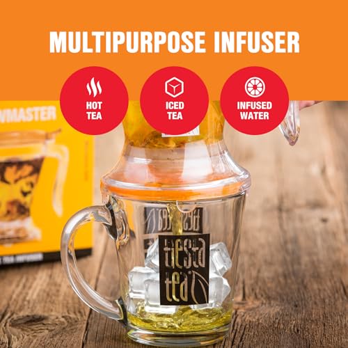 Tiesta Tea Brewmaster Infuser, Large Strainer for Loose Leaf Tea, Fine Mesh Bottom Dispensing, Microwave & Dishwasher Safe, Reusable Steeper, Loose Leaf Holder, 16 Oz - style: Brewmaster (16oz fl oz)