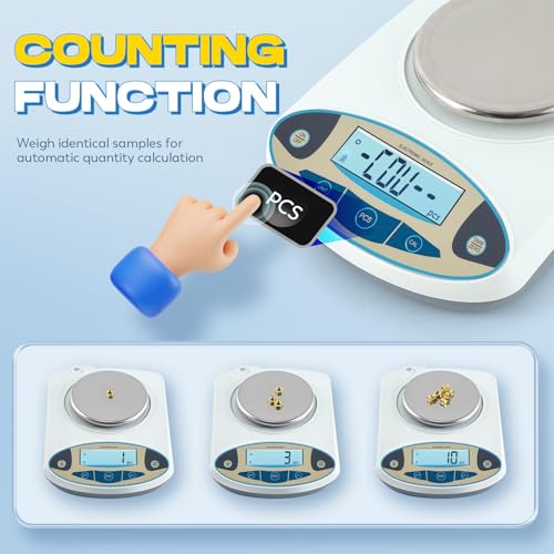 CGOLDENWALL High Precision Lab Scale Digital Analytical Electronic Balance Laboratory Precision Scale Jewelry Scales Kitchen Precision Weighing Electronic Scales 0.01g Calibrated (2000g, 0.01g) - size: 2000g