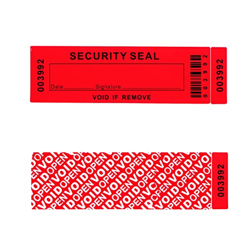 Security Warranty Void Stickers 100% Total Transfer Tamper Evident Proof Labels Triple Serial Numbers Seal Sticker Large 35x120 mm(50PCS,red) - style: red 50