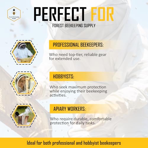 Ventilated Bee Jacket with Fencing Veil Hood - Ultra Light Air Mesh Beekeeper Jacket - size: X-Large