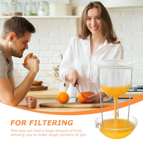 Jelly Strainer Stand with 3 Reusable Strainer Bags, Stable Stainless Steel Sieve Stand Reusable Food Jelly Filter Bags for Straining Juice Yogurt Cheese Broth Nut Milk