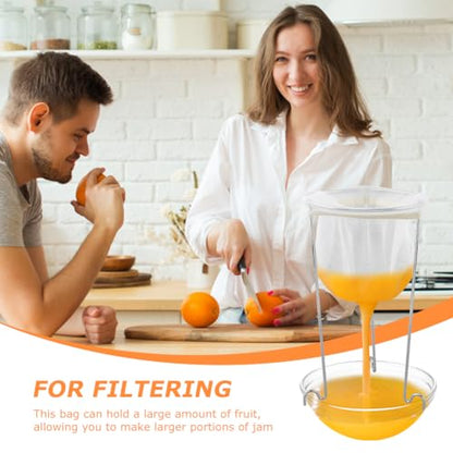 Jelly Strainer Stand with 3 Reusable Strainer Bags, Stable Stainless Steel Sieve Stand Reusable Food Jelly Filter Bags for Straining Juice Yogurt Cheese Broth Nut Milk