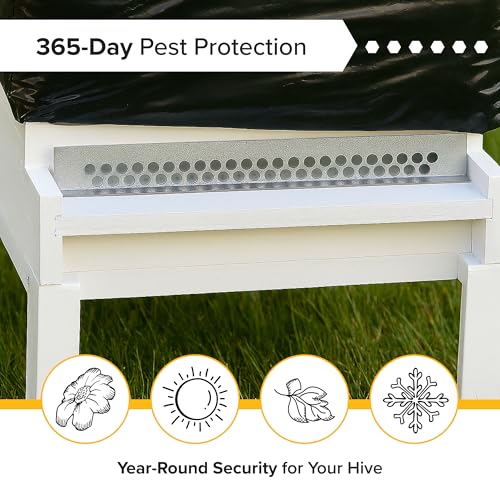 Mann Lake 10 Frame Mouse Guard, Durable Stainless Steel Beehive Entrance Shield with Holes, Mouse Control Tool for Winter Hive Protection, Bee-Safe Closure Cover for Pest Blocking