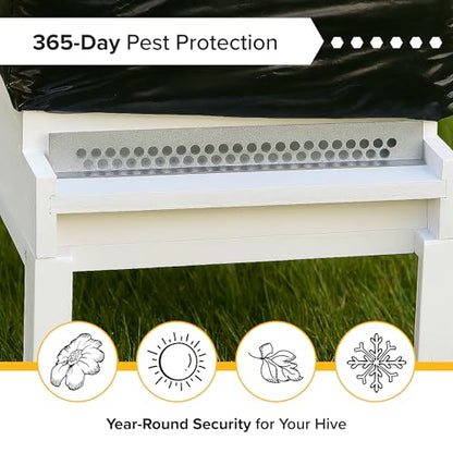 Mann Lake 10 Frame Mouse Guard, Durable Stainless Steel Beehive Entrance Shield with Holes, Mouse Control Tool for Winter Hive Protection, Bee-Safe Closure Cover for Pest Blocking