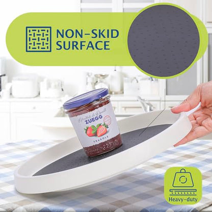 Lazy Susan 턴테이블, 4개 세트, 25.4cm(10인치) 미끄럼 방지 Lazy Susan 정리함, 캐비닛, 식료품 저장실 정리, 주방 보관, 욕실 싱크 캐비닛, 냉장고, 조리대, 향신료 랙(4팩 25.4cm(10인치)) - size: Grey 10 In 4 Pack