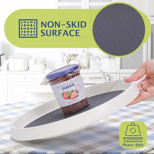 6개 세트, 25.4cm(10인치) 미끄럼 방지 Lazy Susan 턴테이블, 캐비닛, 식료품 저장실 정리, 주방 보관, 욕실 싱크 캐비닛, 냉장고, 조리대, 향신료 랙용 Lazy Susan 정리함, 6팩 25.4cm(10인치) - size: Grey 10 In 6 Pack