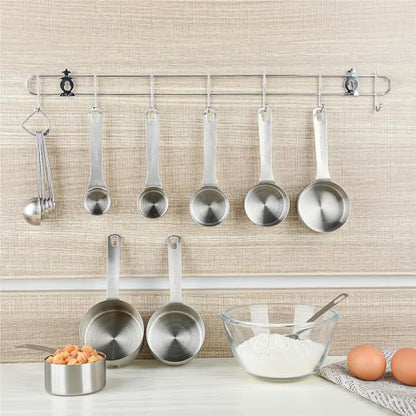 Measuring Cups set, 18/8 (304) Stainless Steel Measuring Cups for Kitchen & Baking, Heavy Duty Solid Measurement Cups, Us & Metric Measure Tools with 1/16, 1/8, 2/3 &3/4 Cups