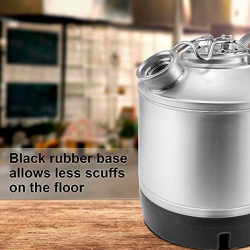 1.6 Gallon Cleaning Keg with D System Sankey Ports, Wash Out Keg with Rubber Base for Beer Lines Cleaning | D System Sankey Ports;Cleaning Keg - size: 1.6 Gallon