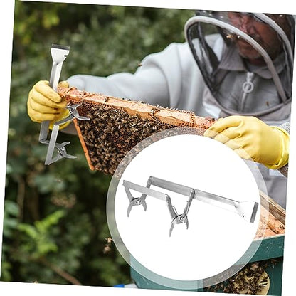 Beehive Frame Holder Lifter Metal Tool for Beekeeping Supplies Easy Honeycomb Frame Removal Convenient Hive Maintenance Equipment