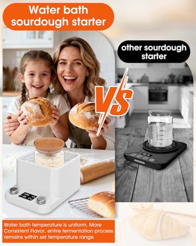 MYMULIKE Sourdough Starter Warmer for Sourdough and Kombucha Brewing - Waterproof Water Bath Heat Pad for Constant Temperature Control - Multi-Purpose Kitchen Warmer for Bread Proofing and Yogurt - color: White
