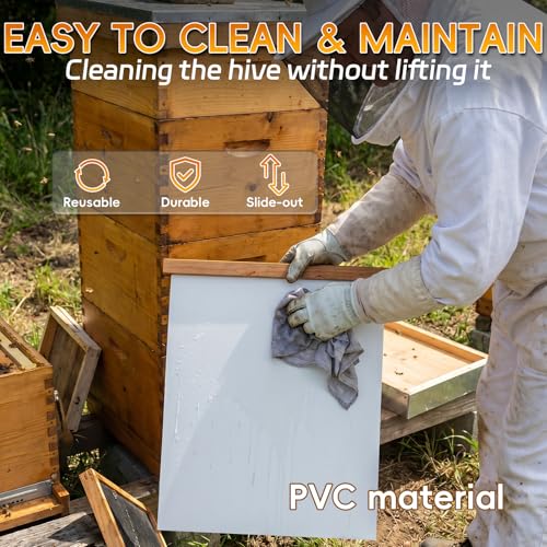 2 Pack Bee Hive Screened Bottom Board Beeswax Coated, Screened Bottom Board 10 Frame for Langstroth Beehive Summer Airflow - size: 2 Pack