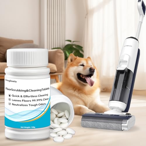 Powerful Floor Cleaning Tablets Compatible With Tineco (200 PCS) 2 Bottle Floor Deep Cleaner Dissolves Fast for Streak-Free Shine on Hardwood, Tile,Suitable With All Robot Vacuums