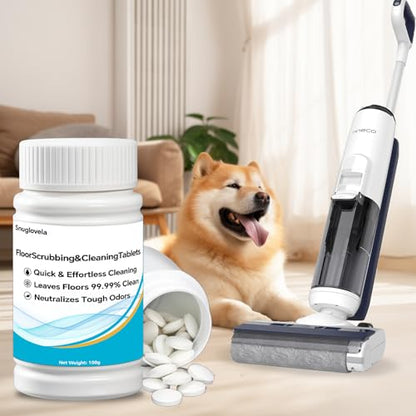 Powerful Floor Cleaning Tablets Compatible With Tineco (200 PCS) 2 Bottle Floor Deep Cleaner Dissolves Fast for Streak-Free Shine on Hardwood, Tile,Suitable With All Robot Vacuums