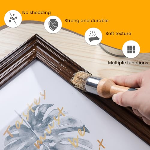 Chalk Paint Brush, 2 Pack Wax Brushes and Chalk Paint for Furniture DIY Art Crafts, Natural Bristle Round Oval Brush for All Painting and Waxing - size: Small Round, 2 Pack