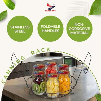 Supa Ant 2 Pack Canning Rack for Stock Pot (12 in.) Stainless Steel Canning Jar Rack with Handles – Water Bath Canning Rack Supplies Kit for Mason Jars – For Water Bath Canning Only - style: 2-Pack Canning Rack with Handles