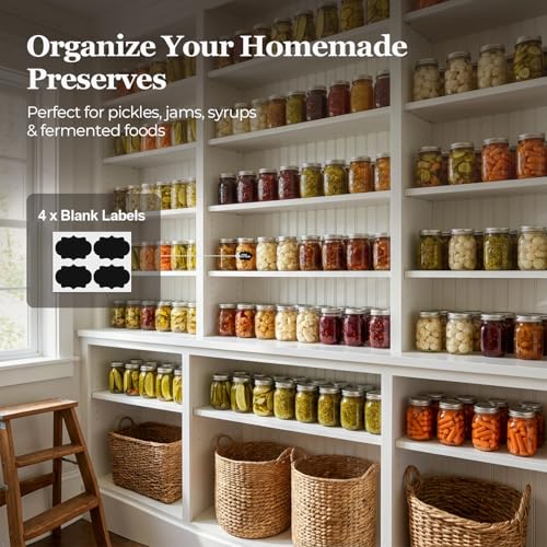 ComSaf 16 oz Regular Mouth Mason Jars, 3-PCS Safety-Button Lids | Button seal indicator/airtight, Pint soda-lime glass, BPA free, Canning safe, Freezer/dishwasher safe, Meal Prep Storage