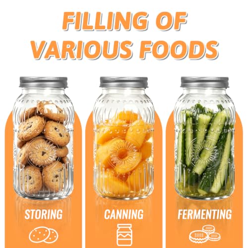 64 oz Wide Mouth Glass Mason Jar Half Gallon 1 Pack with Airtight Lids | Large Canning Jar with Airtight Lid for Fermenting, Pickling, Storing Food, Meal Prep, Salad & DIY Crafts - color: 64fl.oz 1pack