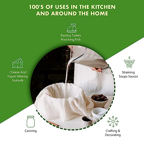 Regency Wraps 100% Cotton Ultra Fine Natural Cheese Cloth, 54 sq.ft 36" X36" 6 pcs, Chef Grade for Basting Turkey, Canning, Straining, Cheesemaking - size: 9 sq ft (Pack of 6)