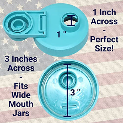 Brewing America Fermentation Kit Lids for Wide Mouth Mason Jars (Jars Not Included) Teal Fermenting Kit - color: Teal