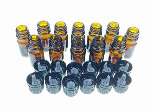 Wild Essentials 5ml Amber Glass Bottles with Euro Dropper Caps (12 Pack) - Great for Essential Oils, Perfumes and DIY Aromatherapy - Easy to Fill, Clean and Reuse - Protective and Durable - size: 5ml Pack of 12