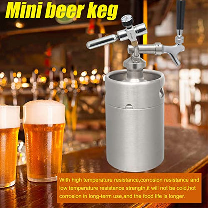 Mini Stainless Steel Beer Keg,Portable Home Dispenser System to Keep Fresh for Home Kitchen Brewing Beer,Keeps Carbonation for Craft Beer Draft and Homebrew,8L - size: 8L