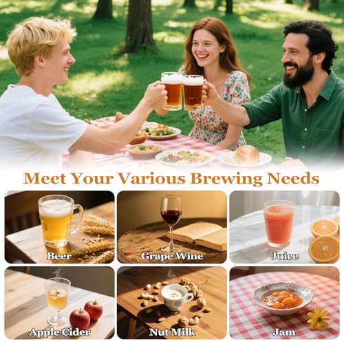 2 Pack Reusable Brew Bags - Extra Large Fine Mesh Strainer Bag for Home Brewing, 26"x22", 16"x18" Straining Bag for Beer Grape Wine Press Fruit Cider Juice Grain Milk Making, Adjustable Drawstring