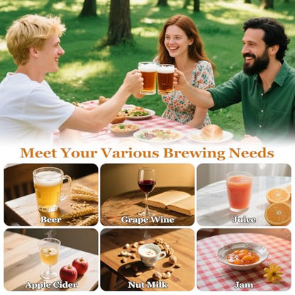 2 Pack Reusable Brew Bags - Extra Large Fine Mesh Strainer Bag for Home Brewing, 26"x22", 16"x18" Straining Bag for Beer Grape Wine Press Fruit Cider Juice Grain Milk Making, Adjustable Drawstring