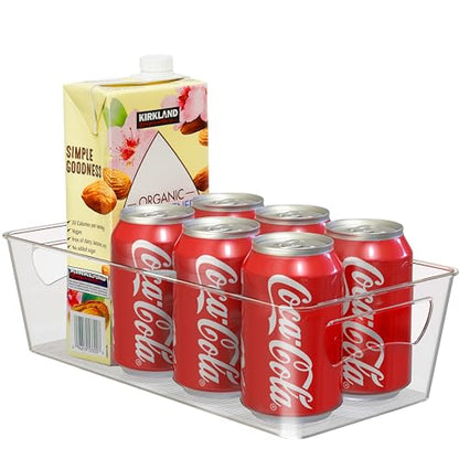 Simple Houseware Clear Fridge Organizer Bin Storage (12"x6"x3.4") - size: 1 Pack - 12 x 6 x 3.4