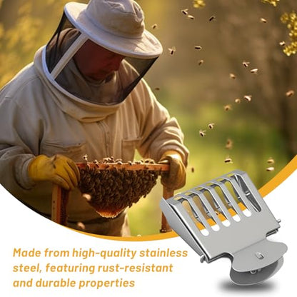 5 PCS Stainless Steel Queen Bee Cage Catcher Clip, Durable Beekeeping Tool for Safe Hive Management, Essential Beekeeper Supplies for Apiculture