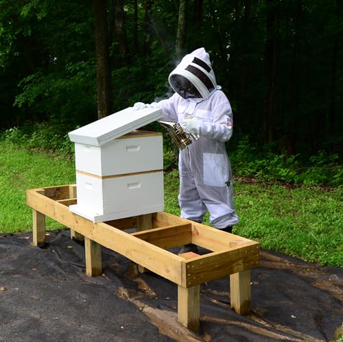 3 Layer Bee Suit with Fencing Veil One Pair Gloves Sting Proof Ventilated Beekeeping Suit - color: White, size: Medium