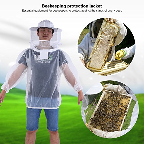 Beekeeping Jacket, Transparent Beekeeping Protective Suit with Hooded Veil, Ventilated Bee Jacket for Professional Beginner Apiarist